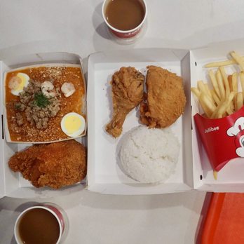 Jollibee - 3 piece ChickenJoy and Palabok Fiesta. All of it - Chicken Shop Near Me - Rancho Cucamonga, California