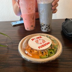 Poke Fusion - Strawberry and taro boba