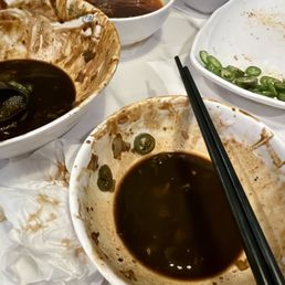 Pool of sauce (not thick enough)
