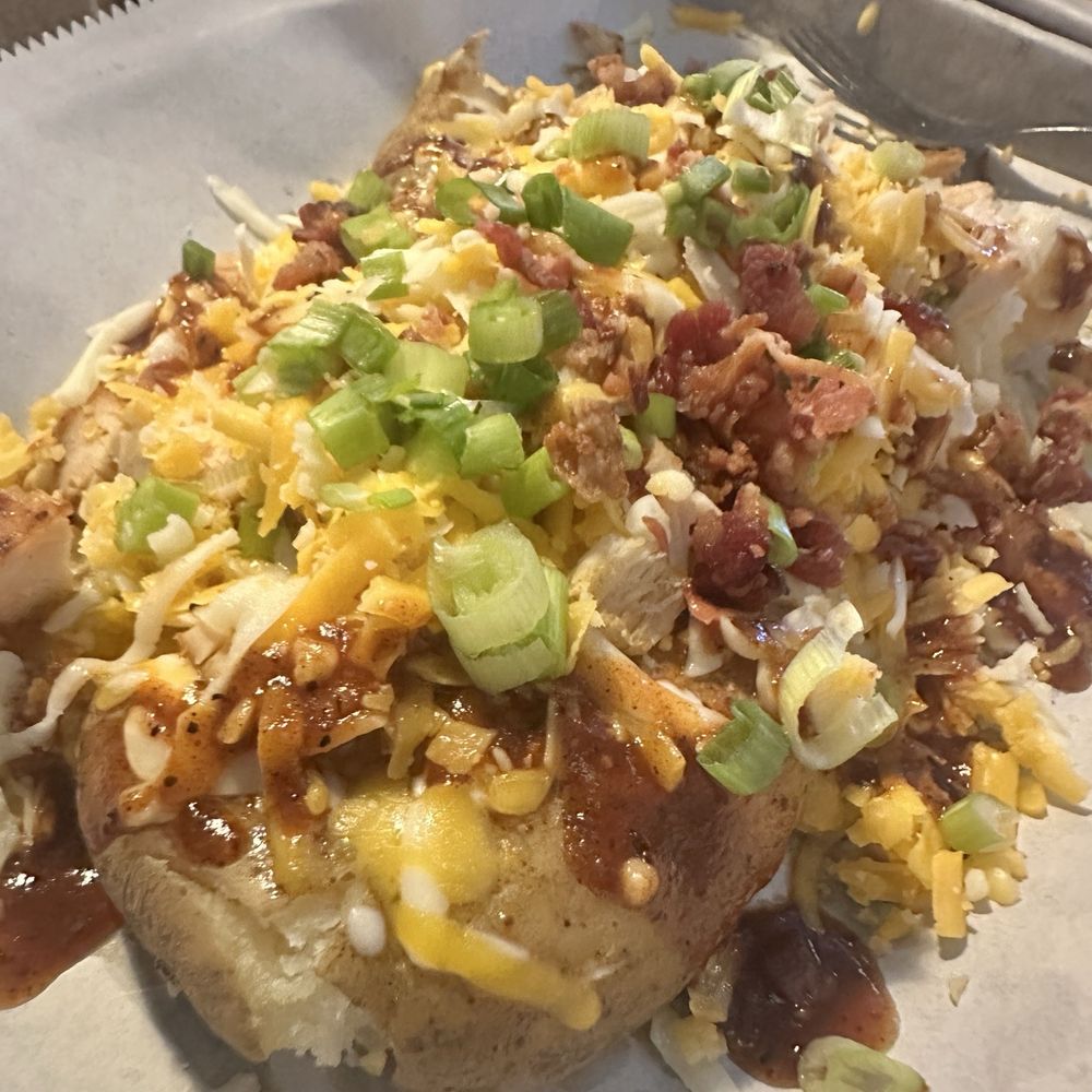 Hog Leg Barbecue - Loaded potato - Barbeque Near Me - Arab, Alabama Hog Leg Barbecue - Loaded potato - Barbeque Near Me - Arab, Alabama