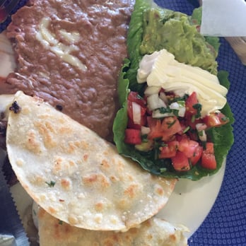 Don Burrito - Steak quesadilla with beans, guac, sour cream and pico de gallo. So yummy! - Mexican Near Me - Miami, Florida Don Burrito - Steak quesadilla with beans, guac, sour cream and pico de gallo. So yummy! - Mexican Near Me - Miami, Florida
