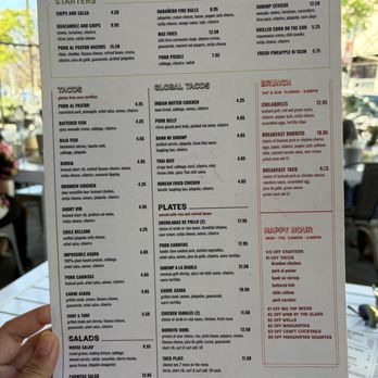 Mas Taco Bar - Menu as of 3/16/2026 - Tacos Near Me - Sacramento, California