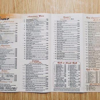 Tomo Japanese Restaurant - Menu 1/2 - Sushi Bars Near Me - Newnan, Georgia Tomo Japanese Restaurant - Menu 1/2 - Sushi Bars Near Me - Newnan, Georgia