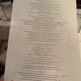 The menu