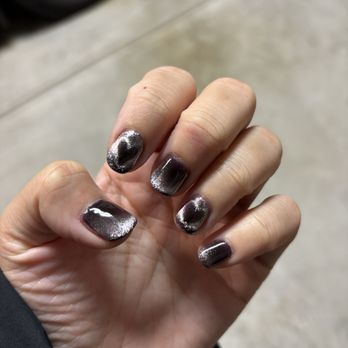 Nail Pro - Super cute dark purple cat eye nails with a heart design by Quinn! - Nail Salons Near Me - Palm Springs, California Nail Pro - Super cute dark purple cat eye nails with a heart design by Quinn! - Nail Salons Near Me - Palm Springs, California