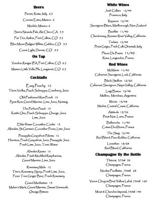 Menu photo 2 Hugo’s Glenwood Springs, CO Menu photo 2 Hugo’s Glenwood Springs, CO