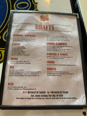 Menu photo 1 Little Woodrow's Burnet Austin, TX