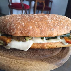 Alphaville Cafe - The Mediterranean panino, freshly grilled veggies and mozzarella cheese. Fantastic!
