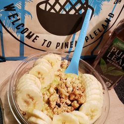 Playa Bowls - Ocean Ave Green Bowl with Kale, Pineapple, Coconut Milk, Granola, Banana and Honey!!