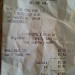 The proof I paid the debit fee the day prior.