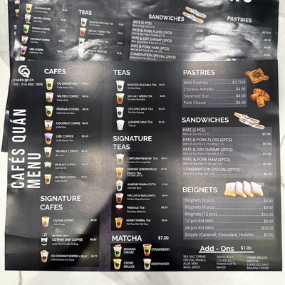Menu photo 1 Cafes Quan Westminster, CA