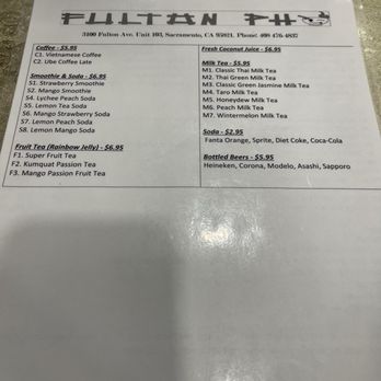 Fulton Pho - Drinks menu-February 2025 - Noodles Near Me - Arden-Arcade, California