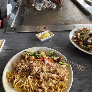 Matsutake Sushi and Steak - Start of our Hibachi Meals that filled our Plates. - Sushi Bars Near Me - Frederick, Maryland