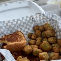 Beechgrove Country Store - Grilled cheese w/fried okra.. Very good.. has few picnic tables outside to eat with your dog