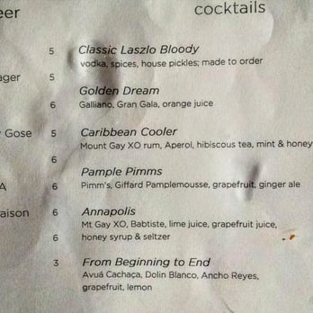 Laszlo - Cocktail menu (Sunday brunch 2015-08-16) - Lounges Near Me - San Francisco, California