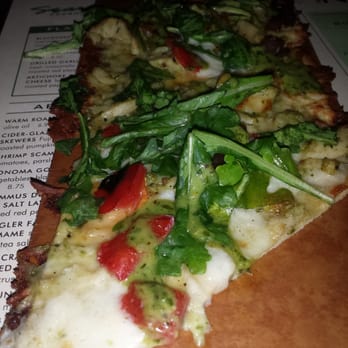 Seasons 52 - Grilled Garlic Pesto Chicken Flatbread - New American Near Me - Columbia, Maryland Seasons 52 - Grilled Garlic Pesto Chicken Flatbread - New American Near Me - Columbia, Maryland