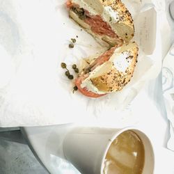 Lox bagel and Fresh Brewed Coffee