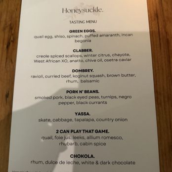 Honeysuckle - seasonal menu on 04April2026 - African Near Me - Philadelphia, Pennsylvania Honeysuckle - seasonal menu on 04April2026 - African Near Me - Philadelphia, Pennsylvania