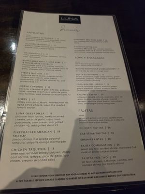 Menu photo 2 Luna Modern Mexican Kitchen Corona, CA