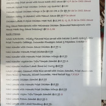 Curry Leaves Bistro - Menu on the table - Malaysian Near Me - Pleasanton, California