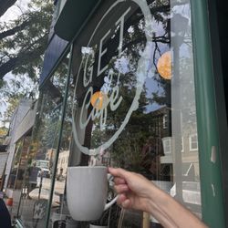 GET Cafe - Cheers to GET's sidewalk seating with my Moroccan Mint Green Tea.