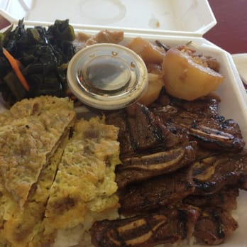 Mama Woo's BBQ - Kalbi/meat jun combo - Korean Near Me - Honolulu, Hawaii