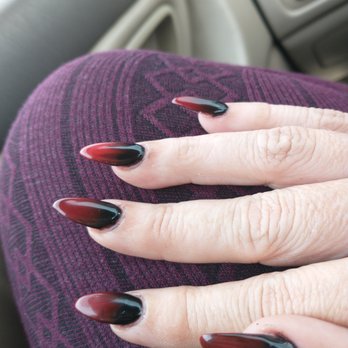 Eva Nails - My red black ombre ..sexy - Nail Salons Near Me - El Cajon, California