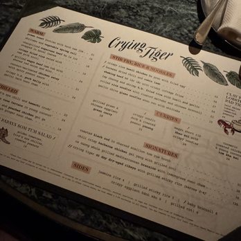 Crying Tiger - Menu - Thai Near Me - Chicago, Illinois