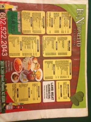 Menu photo 4 El Nopalito Phoenix, AZ