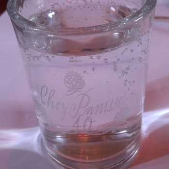 Chez Panisse - Choice of sparkling water or still water. I opted for the sparkling water of course! - New American Near Me - Berkeley, California