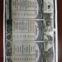 Takeout menu