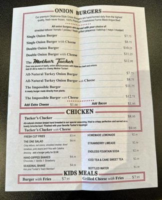 Menu photo 1 Tucker's Onion Burgers Tulsa, OK Menu photo 1 Tucker's Onion Burgers Tulsa, OK