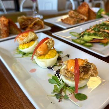 Alma Bistro - Deviled eggs with crispy oysters - Latin American Near Me - Norwalk, Connecticut