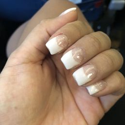 Dip French tips with sparkles. Thank you, Vicky! Dip French tips with sparkles. Thank you, Vicky!