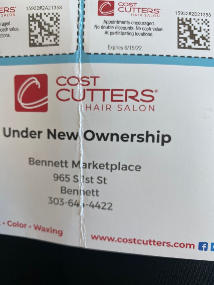 COST CUTTERS Hair Salons 965 S 1St St Ste 400, CO Phone