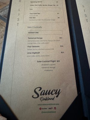 Menu photo 1 Saucy Oakland Oakland, CA