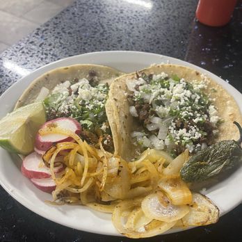 Molcajetes Restaurant - 2 steak tacos with homemade tortillas. - Mexican Near Me - Tulsa, Oklahoma Molcajetes Restaurant - 2 steak tacos with homemade tortillas. - Mexican Near Me - Tulsa, Oklahoma