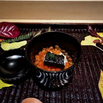Muku - A very wet risotto covered with ikura and mackerel - Japanese Near Me - New York, New York Muku - A very wet risotto covered with ikura and mackerel - Japanese Near Me - New York, New York