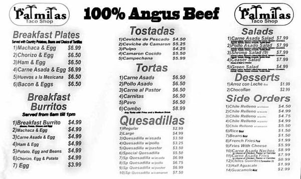 Menu photo 2 Las Palmitas El Centro, CA Menu photo 2 Las Palmitas El Centro, CA