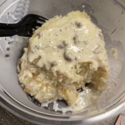 Gravy biscuit or almost anyway. Gravy biscuit or almost anyway.