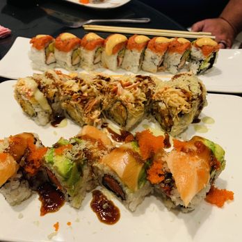 Sushi Masa - From bottom to top: Baby Tiger Roll, 225 Roll - Sushi Bars Near Me - Baton Rouge, Louisiana Sushi Masa - From bottom to top: Baby Tiger Roll, 225 Roll - Sushi Bars Near Me - Baton Rouge, Louisiana
