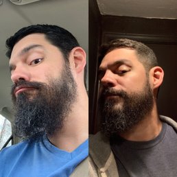 Beard trim, haircut before and after Beard trim, haircut before and after
