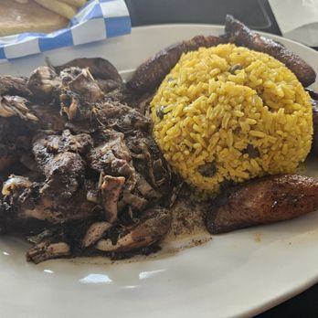 Joe's Caribe - Jerk chicken with Spanish rice & sweet plantains - Food Trucks Near Me - Pensacola, Florida Joe's Caribe - Jerk chicken with Spanish rice & sweet plantains - Food Trucks Near Me - Pensacola, Florida