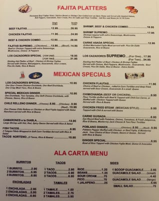 Menu photo 2 Los Cazadores Mexican Grill Albany, TX Menu photo 2 Los Cazadores Mexican Grill Albany, TX