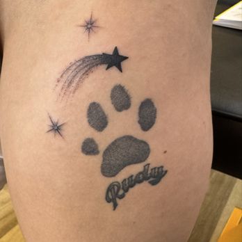 Dynamink Tattoo - Healed pet tribute with new stars added above - Tattoo Near Me - Phoenix, Arizona