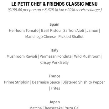 Le Petit Chef - The classic menu from the website - Personal Chefs Near Me - San Francisco, California Le Petit Chef - The classic menu from the website - Personal Chefs Near Me - San Francisco, California