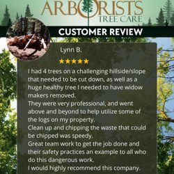 Alpine Arborists Tree Care - Happy Customer Review