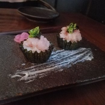 UNI - Smoked hamachi tartar (edible nori cup!) - Sushi Bars Near Me - Boston, Massachusetts UNI - Smoked hamachi tartar (edible nori cup!) - Sushi Bars Near Me - Boston, Massachusetts