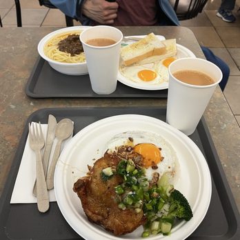 One Cafe - Empire Centre - Scallion chicken rice and satay beef noodle - Hong Kong Style Cafe Near Me - Richmond, British Columbia