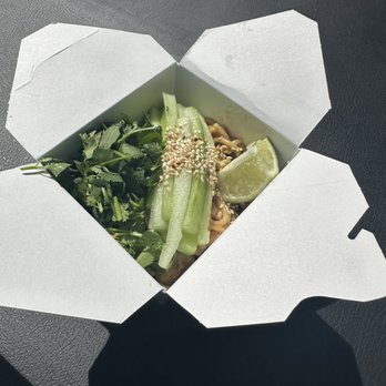 Magpie Japanese Food Cart - Sesame Noodles - Our nutty sesame sauce, cucumbers, sesame seeds, cilantro, and lime. - Ramen Near Me - Pendleton, Oregon Magpie Japanese Food Cart - Sesame Noodles - Our nutty sesame sauce, cucumbers, sesame seeds, cilantro, and lime. - Ramen Near Me - Pendleton, Oregon